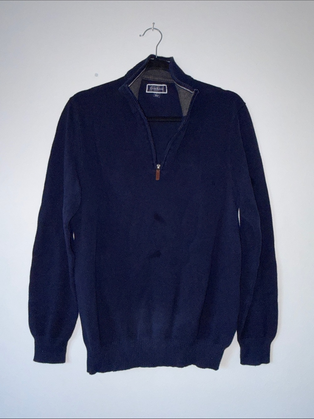 Men's Navy Quarter-Zip Sweater Size L